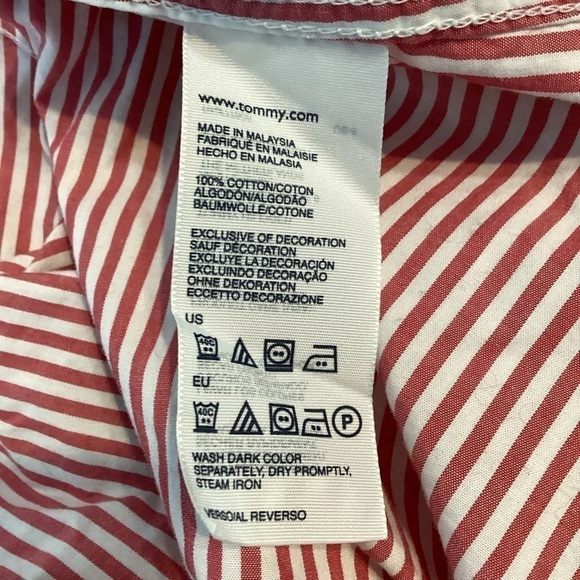 Tommy Hilfiger Button Down Top Size L Multicolor Stripe - Picture 7 of 7